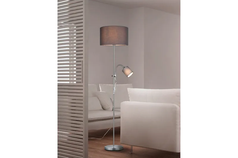 Trio Lighting Owen gulvlampe E27+E14 grå - Belysning - Lamper & indendørsbelysning - Soveværelse lampe