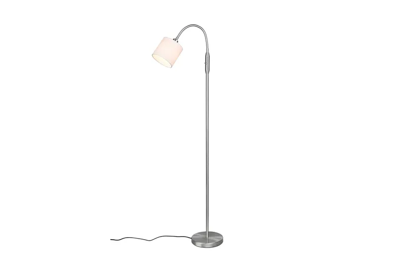 Trio Lighting Tommy gulvlampe 1L E14 børstet stål/hvid - Belysning - Lamper & indendørsbelysning - Soveværelse lampe