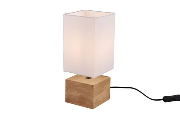Trio Lighting Woody bordlampe 12X12cm E14 træ/hvid - Belysning - Lamper & indendørsbelysning - Bordlampe