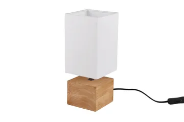 Trio Lighting Woody bordlampe 12X12cm E14 træ/hvid - Belysning - Lamper & indendørsbelysning - Bordlampe