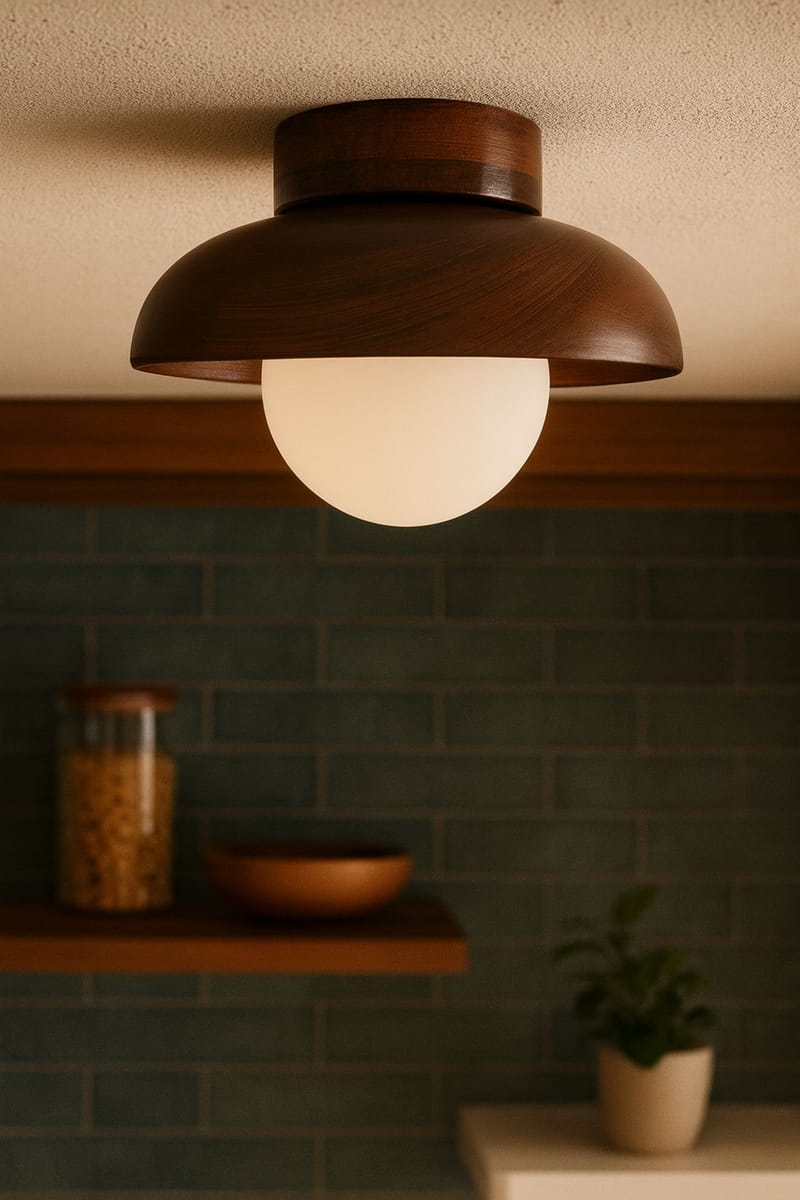 Beylin væglampe 24 cm rund - Valnød Hvid - Belysning - Lamper & indendørsbelysning - Væglampe