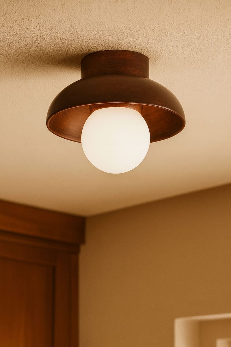 Beylin væglampe 24 cm rund - Valnød Hvid - Belysning - Lamper & indendørsbelysning - Væglampe