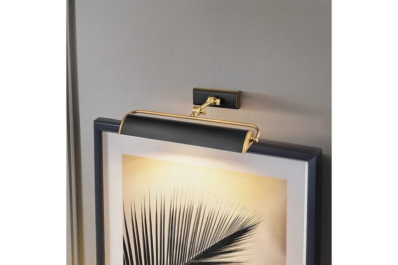 Billedlys Elstead Lighting Winchfield 445x127x318 mm, Aldret messing og mat sort - 445x127x318 mm, Aldret messing og mat sort - Belysning - Lamper & indendørsbelysning - Væglampe