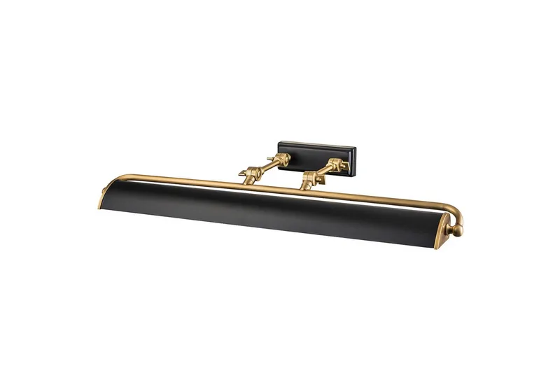 Billedlys Elstead Lighting Winchfield 703x127x318 mm, Aldret messing og mat sort, 703x127x318 mm, Aldret messing og mat sort