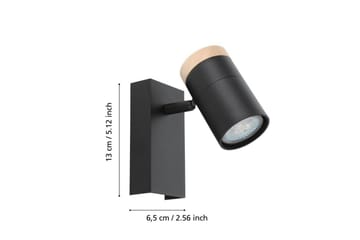 Væglampe Eglo Cartagena Sort/Træ - Belysning - Lamper & indendørsbelysning - Soveværelse lampe