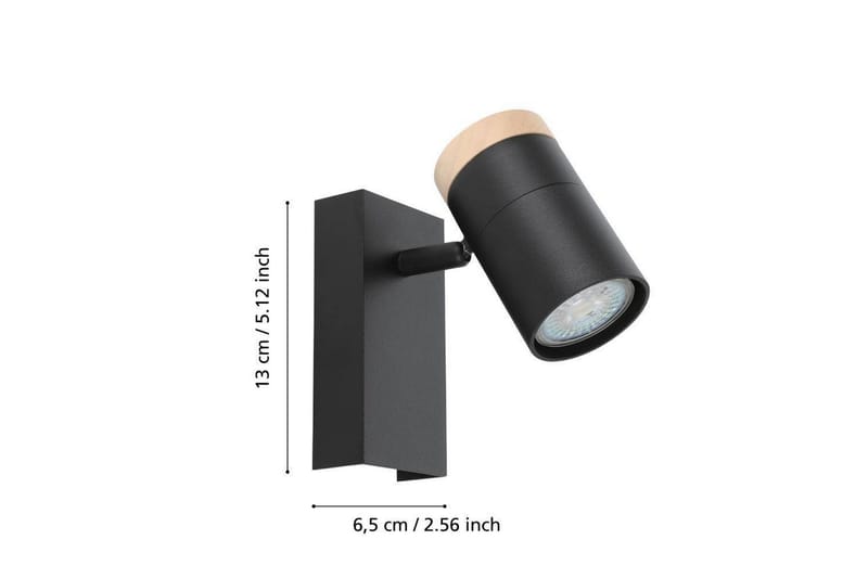 Væglampe Eglo Cartagena Sort/Træ - Belysning - Lamper & indendørsbelysning - Soveværelse lampe