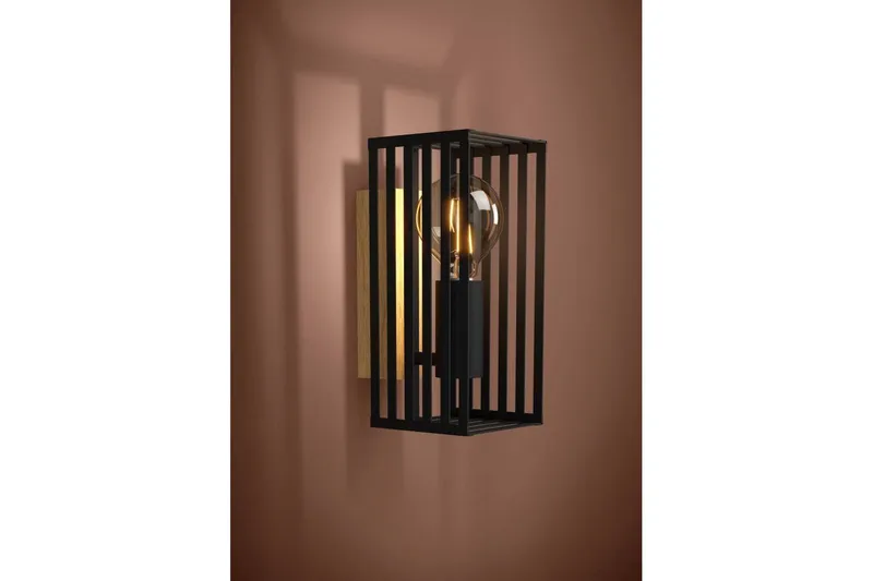 Væglampe Eglo Cidraz Sort/Træ - Belysning - Lamper & indendørsbelysning - Væglampe