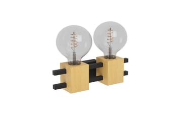 Væglampe Eglo Levantara Sort/Træ med 2 Lamper - Belysning - Lamper & indendørsbelysning - Soveværelse lampe