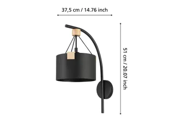 Væglampe Eglo Potosi Sort/Træ - Belysning - Lamper & indendørsbelysning - Soveværelse lampe