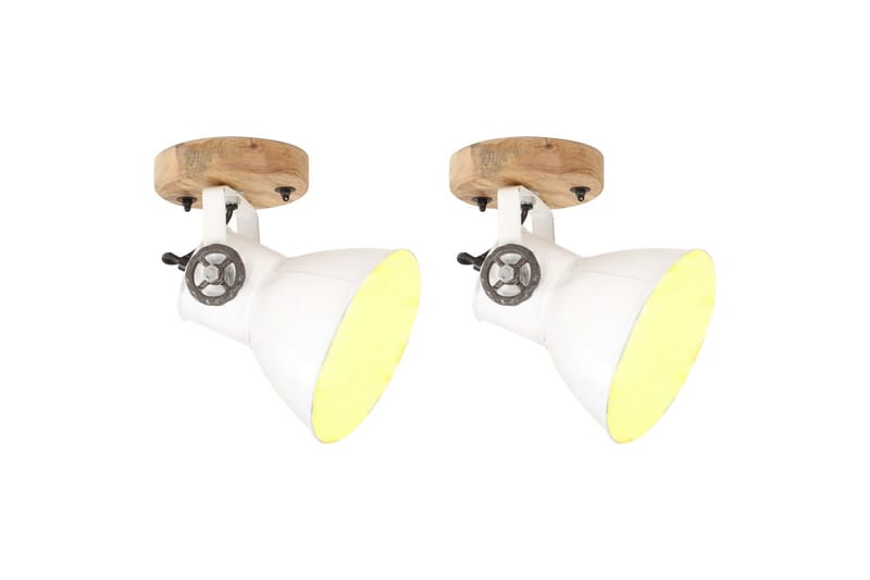 Industrielle Væg-/Loftlamper 2 Stk. 20X25 cm E27 Hvid - Hvid - Belysning - Lamper & indendørsbelysning - Væglampe