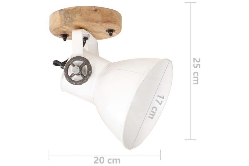 Industrielle Væg-/Loftlamper 2 Stk. 20X25 cm E27 Hvid - Hvid - Sengelampe væg - Soveværelse lampe - Væglampe - Vægarmatur