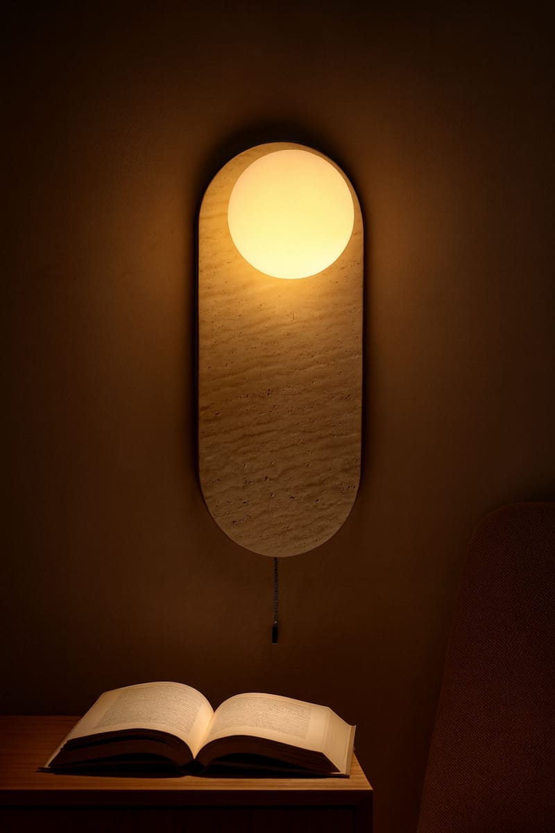 Kummer væglampe 10 cm oval - Beige og Hvid - Belysning - Lamper & indendørsbelysning - Væglampe