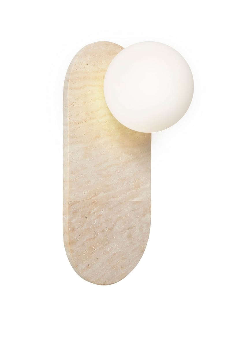 Kummer væglampe 10 cm oval - Beige og Hvid - Belysning - Lamper & indendørsbelysning - Væglampe