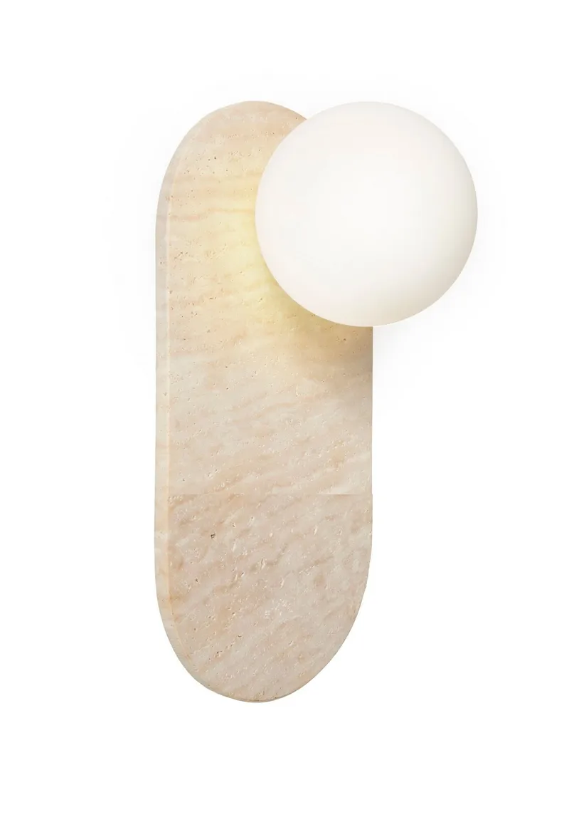 Kummer væglampe 10 cm oval - Beige og Hvid - Belysning - Lamper & indendørsbelysning - Væglampe