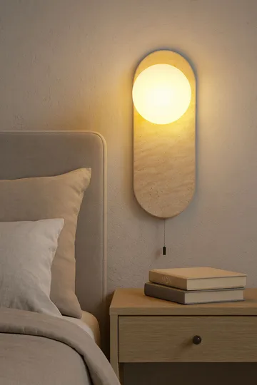 Kummer væglampe 10 cm oval - Beige og Hvid - Belysning - Lamper & indendørsbelysning - Væglampe