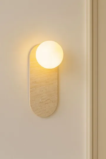 Kummer væglampe 10 cm oval - Beige og Hvid - Belysning - Lamper & indendørsbelysning - Væglampe