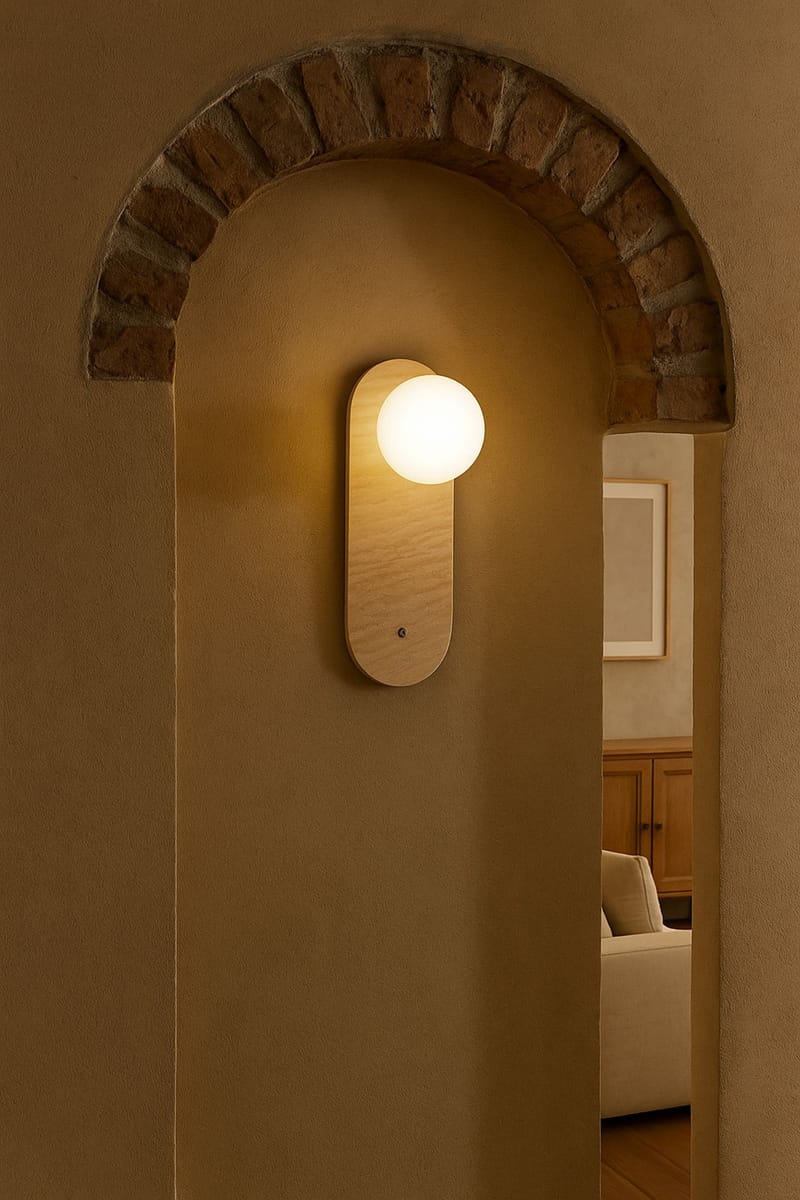 Kummer væglampe 10 cm oval - Slidt Beige Hvid - Belysning - Lamper & indendørsbelysning - Væglampe
