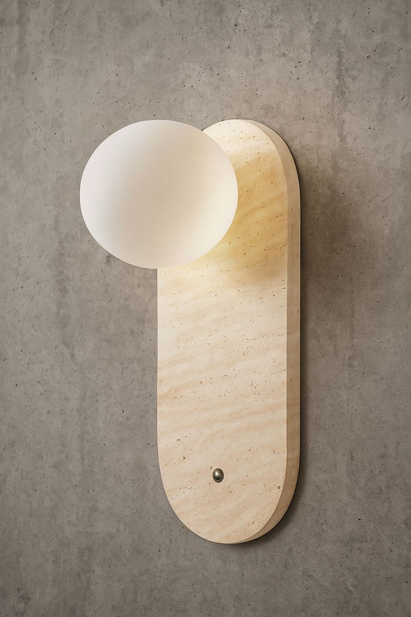 Kummer væglampe 10 cm oval - Slidt Beige Hvid - Belysning - Lamper & indendørsbelysning - Væglampe