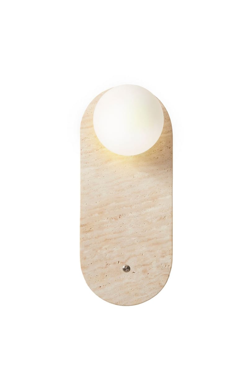 Kummer væglampe 10 cm oval, Slidt Beige Hvid