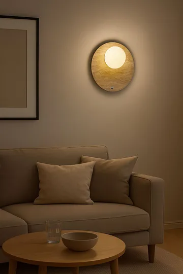 Kummer væglampe 10 cm rund - Beige og Hvid - Belysning - Lamper & indendørsbelysning - Væglampe