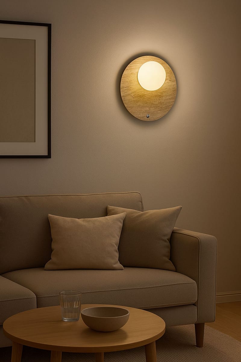 Kummer væglampe 10 cm rund - Beige og Hvid - Belysning - Lamper & indendørsbelysning - Væglampe