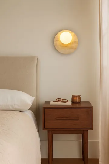 Kummer væglampe 10 cm rund - Beige og Hvid - Belysning - Lamper & indendørsbelysning - Væglampe