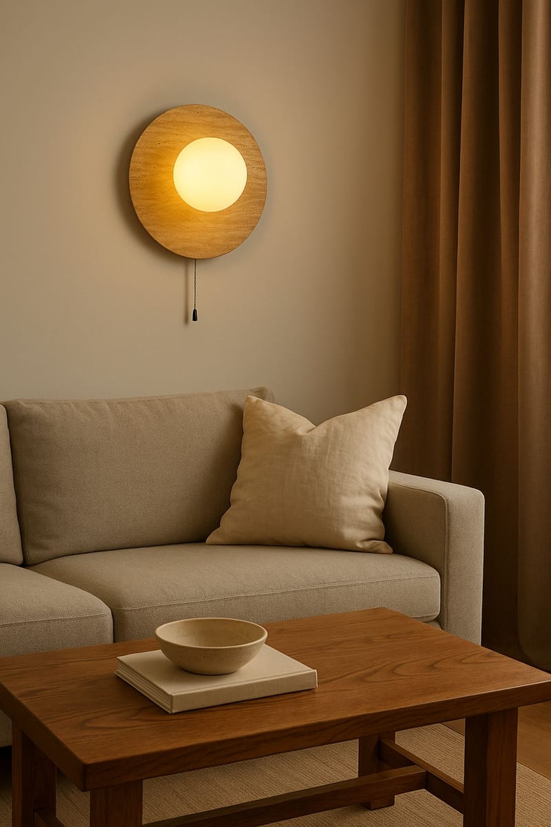 Kummer væglampe 10 cm rund - Beige og Hvid - Belysning - Lamper & indendørsbelysning - Væglampe