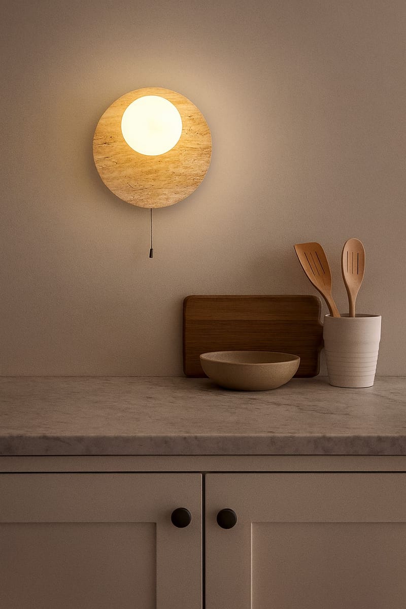 Kummer væglampe 10 cm rund - Beige og Hvid - Belysning - Lamper & indendørsbelysning - Væglampe