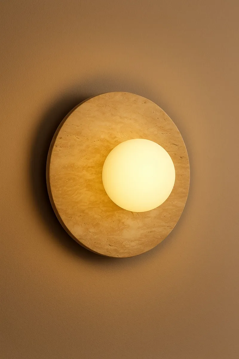 Kummer væglampe 12 cm rund - Beige og Hvid - Belysning - Lamper & indendørsbelysning - Væglampe