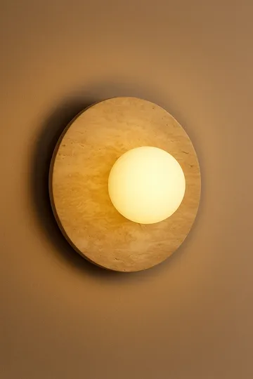 Kummer væglampe 12 cm rund - Beige og Hvid - Belysning - Lamper & indendørsbelysning - Væglampe