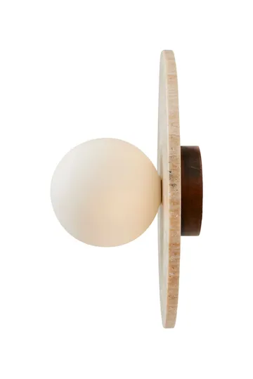 Kummer væglampe 12 cm rund - Beige og Hvid - Belysning - Lamper & indendørsbelysning - Væglampe
