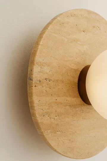 Kummer væglampe 12 cm rund - Beige og Hvid - Belysning - Lamper & indendørsbelysning - Væglampe