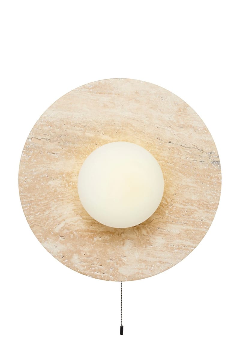 Kummer væglampe 12 cm rund, Beige