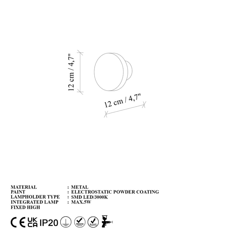Loomba væglampe 12 cm rund - Antik - Belysning - Lamper & indendørsbelysning - Væglampe