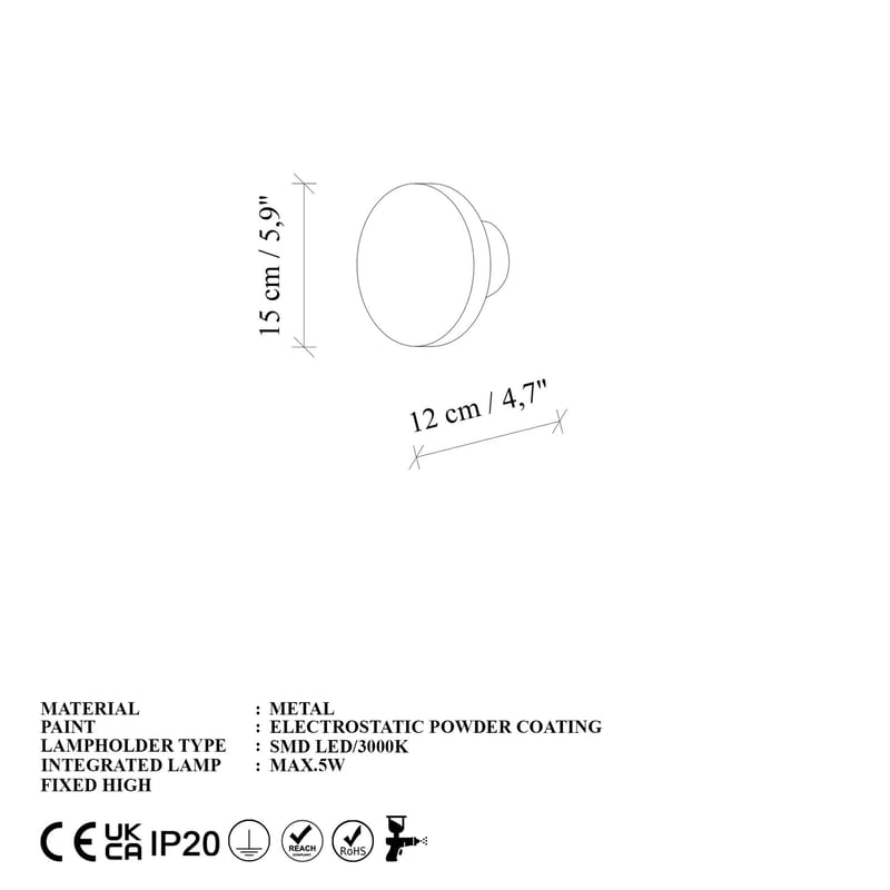 Loomba væglampe 15 cm rund - Rød - Belysning - Lamper & indendørsbelysning - Væglampe