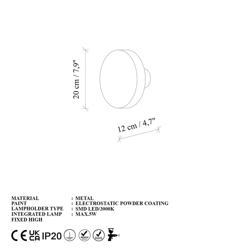 Loomba væglampe 20 cm rund - Rød - Belysning - Lamper & indendørsbelysning - Væglampe