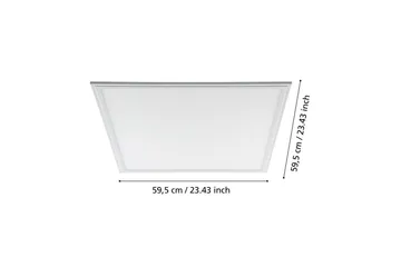 Rasterbelysning Eglo LED-Panel 4000K 595x595 mm - Hvid - Belysning - Lamper & indendørsbelysning - Væglampe