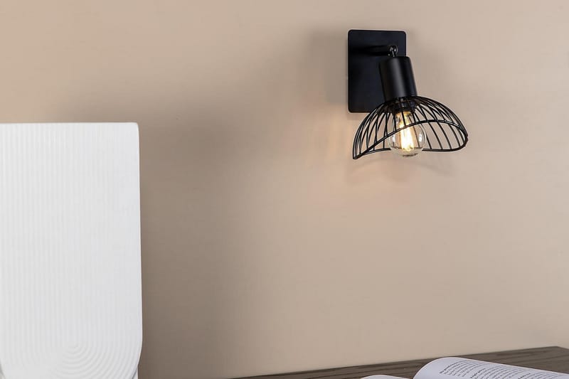 Sintex Væglampe Dimmer LED Lille - Sort - Sengelampe væg - Soveværelse lampe - Væglampe - Vægarmatur