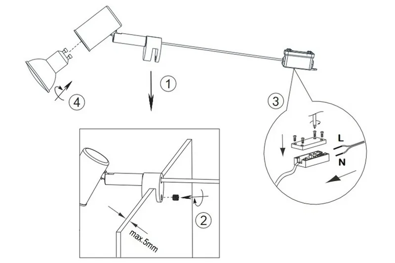 Trio Lighting Lorenzo H2O væglampe 1L GU10 matsort - Belysning - Lamper & indendørsbelysning - Væglampe