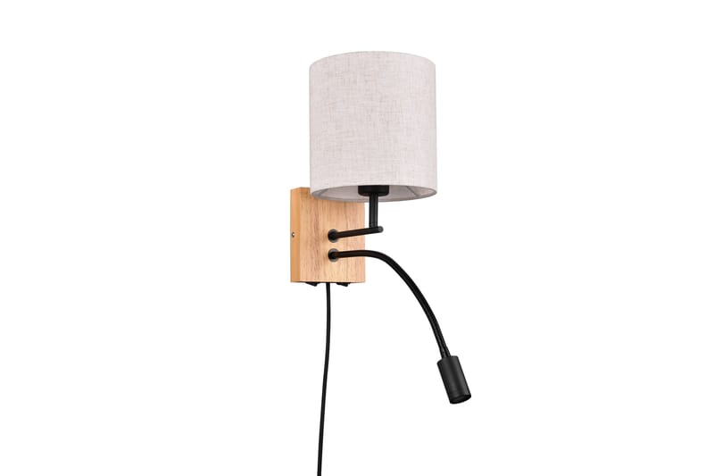 Trio Lighting Nilam Væglampe med Læselampe 18 cm LED + E27 Træ - Belysning - Lamper & indendørsbelysning - Væglampe