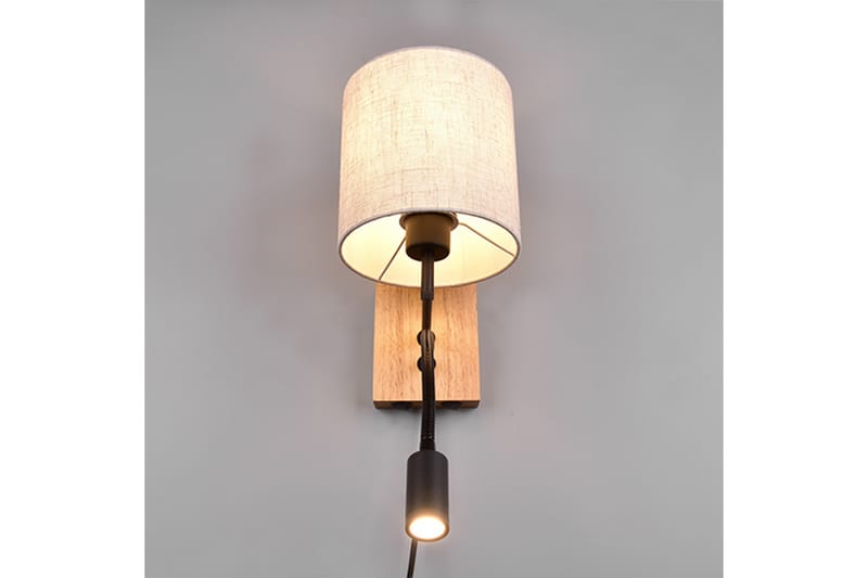 Trio Lighting Nilam Væglampe med Læselampe 18 cm LED + E27 Træ - Belysning - Lamper & indendørsbelysning - Væglampe