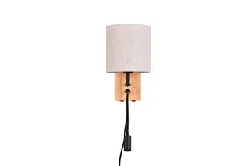 Trio Lighting Nilam Væglampe med Læselampe 18 cm LED + E27 Træ - Belysning - Lamper & indendørsbelysning - Væglampe