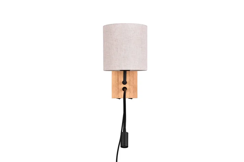 Trio Lighting Nilam Væglampe med Læselampe 18 cm LED + E27 Træ - Belysning - Lamper & indendørsbelysning - Væglampe