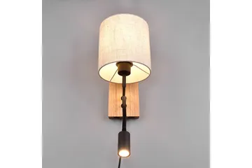 Trio Lighting Nilam Væglampe med Læselampe 18 cm LED + E27 Træ - Belysning - Lamper & indendørsbelysning - Væglampe
