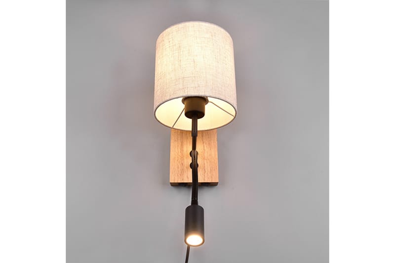 Trio Lighting Nilam Væglampe med Læselampe 18 cm LED + E27 Træ - Belysning - Lamper & indendørsbelysning - Væglampe