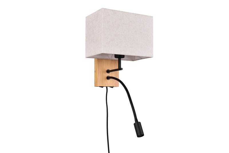 Trio Lighting Nilam Væglampe med Læselampe 25 cm LED + E27 Træ - Belysning - Lamper & indendørsbelysning - Væglampe