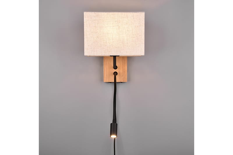 Trio Lighting Nilam Væglampe med Læselampe 25 cm LED + E27 Træ - Belysning - Lamper & indendørsbelysning - Væglampe