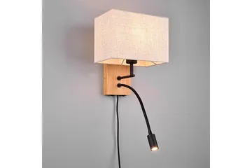 Trio Lighting Nilam Væglampe med Læselampe 25 cm LED + E27 Træ - Belysning - Lamper & indendørsbelysning - Væglampe
