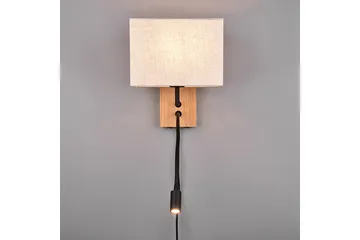 Trio Lighting Nilam Væglampe med Læselampe 25 cm LED + E27 Træ - Belysning - Lamper & indendørsbelysning - Væglampe