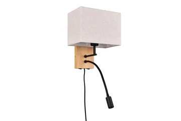 Trio Lighting Nilam Væglampe med Læselampe 25 cm LED + E27 Træ - Belysning - Lamper & indendørsbelysning - Væglampe